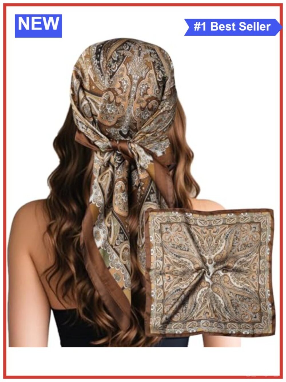 Satin Silk Feel Hair Scarf Bandana Polyester Wrap